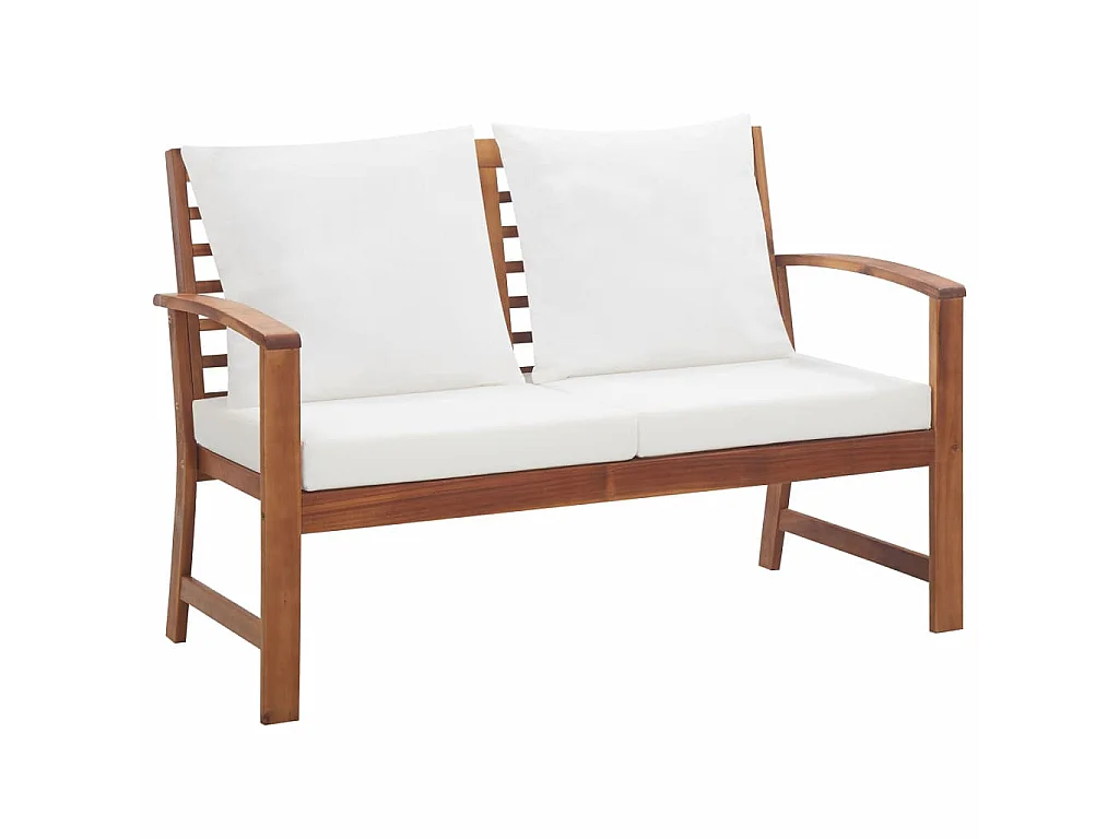 Salon de jardin 4 pcs avec coussins Bois d'acacia solide 11