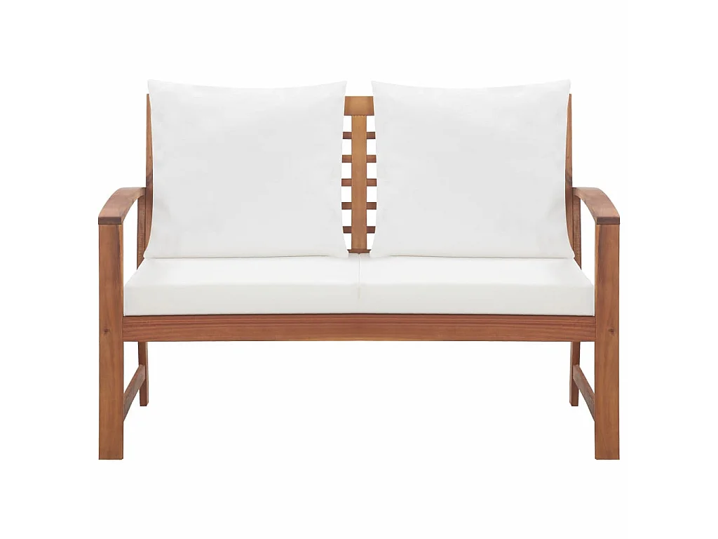 Salon de jardin 4 pcs avec coussins Bois d'acacia solide 11