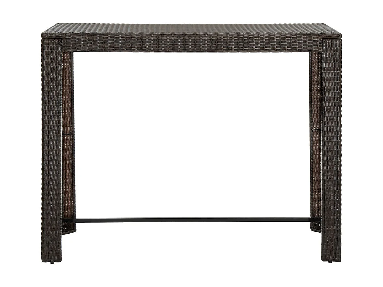 Meuble de bar de jardin 9 pcs et coussins Résine tressée Marron