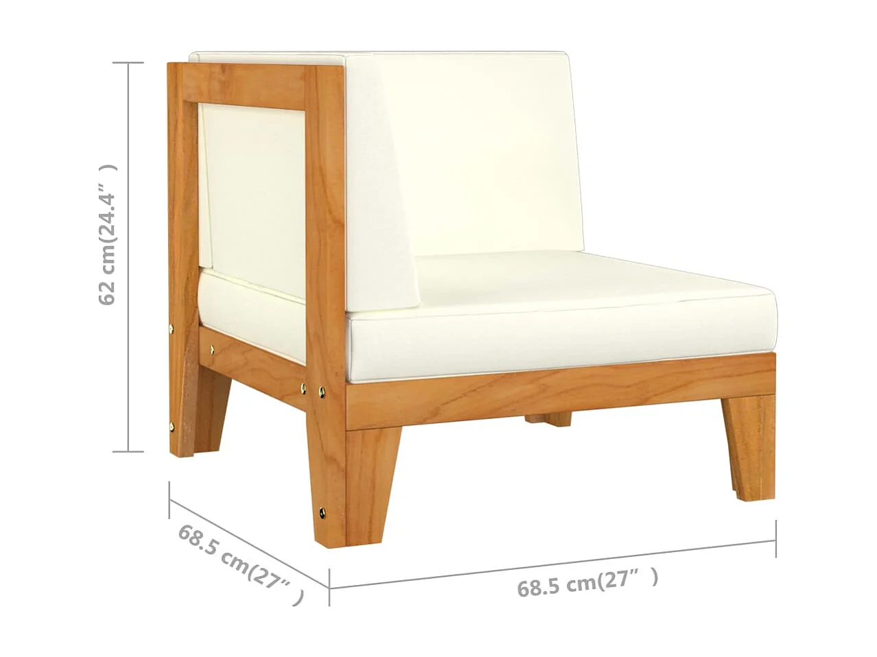 Salon de jardin 8 pcs avec coussins Bois d'acacia solide 7