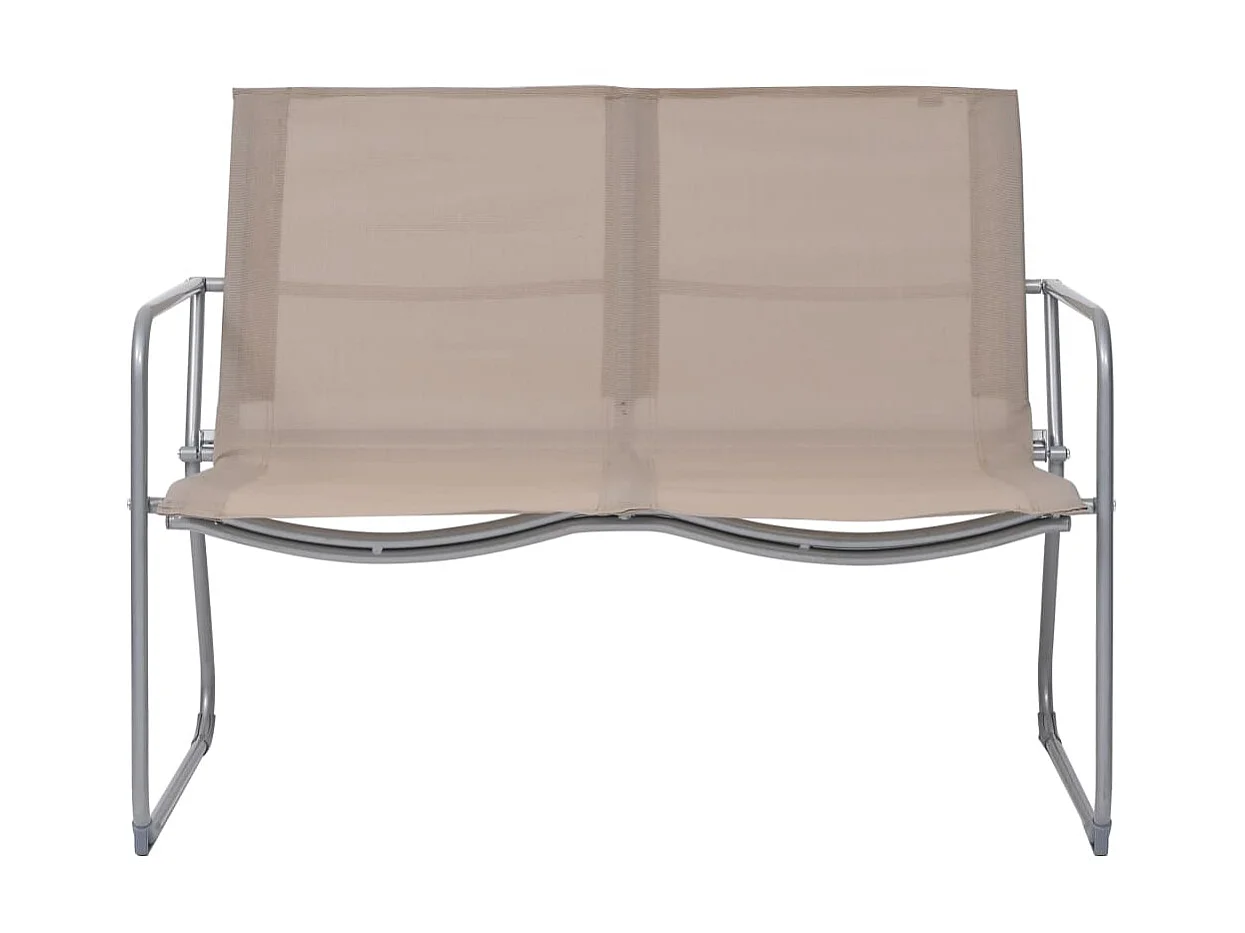Salon de jardin 4 pcs Tissu et acier Taupe