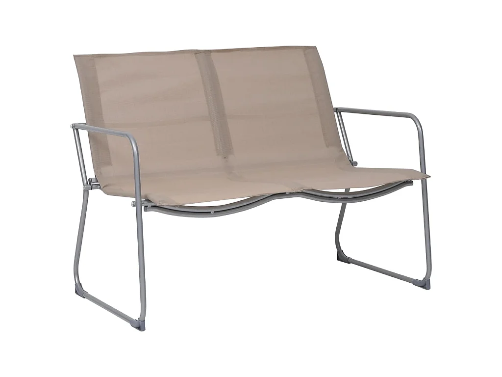 Salon de jardin 4 pcs Tissu et acier Taupe