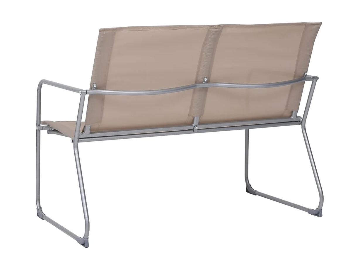 Salon de jardin 4 pcs Tissu et acier Taupe