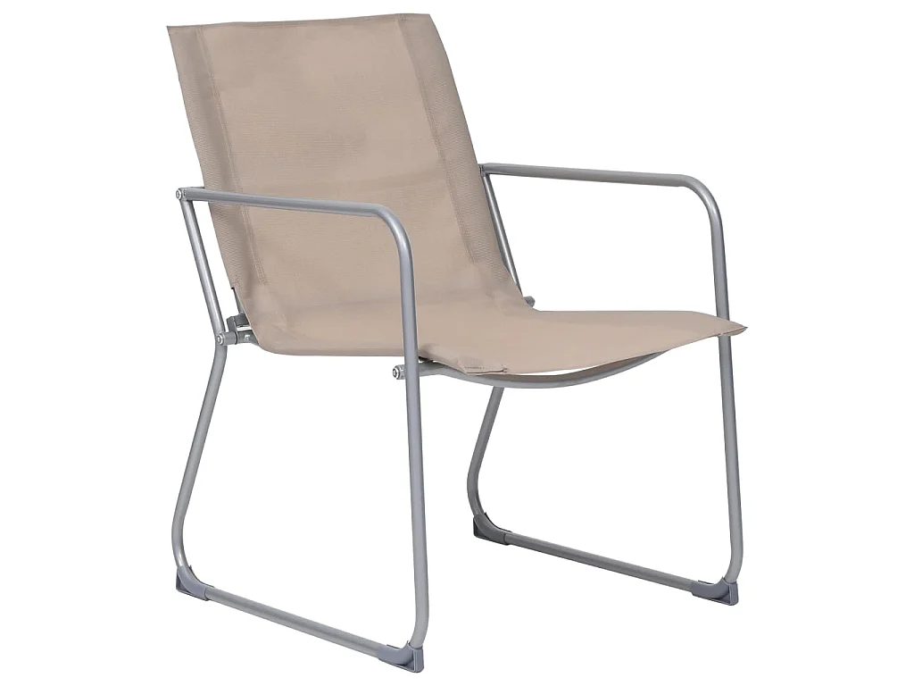 Salon de jardin 4 pcs Tissu et acier Taupe