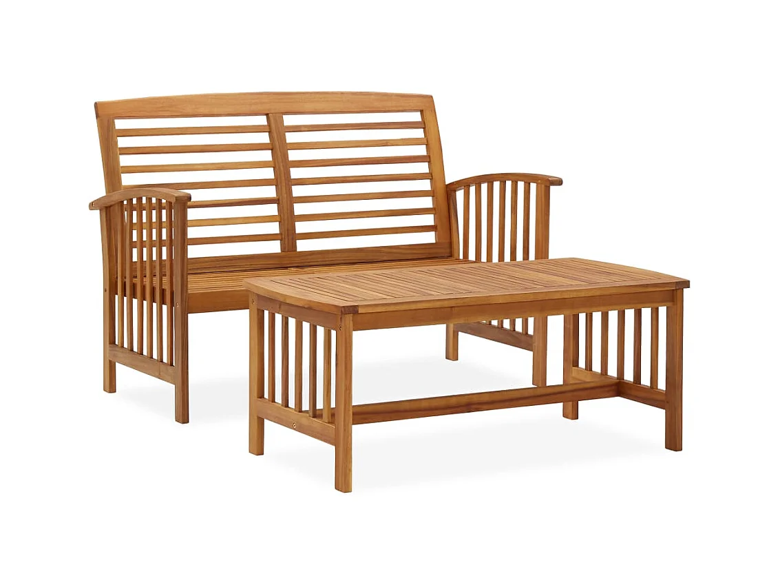Salon de jardin 2 pcs Bois d'acacia solide