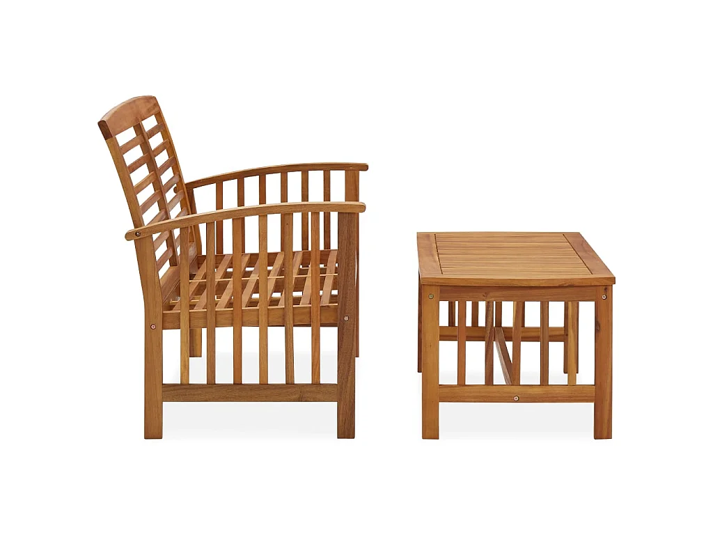 Salon de jardin 2 pcs Bois d'acacia solide
