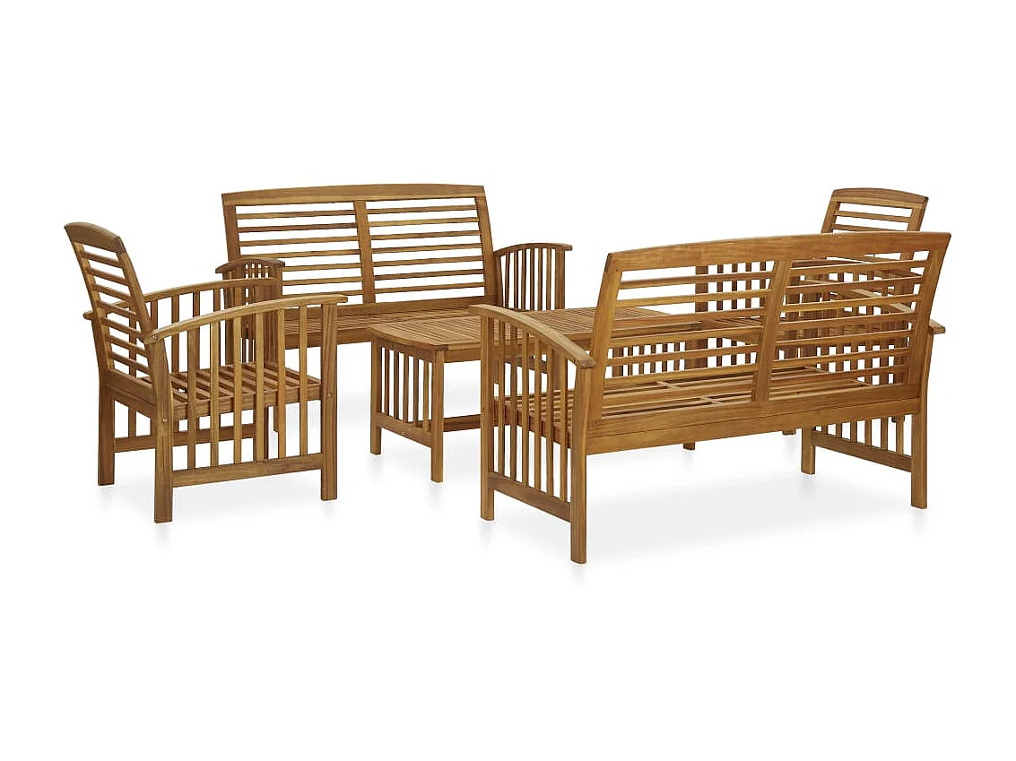 Salon de jardin 5 pcs Bois d'acacia solide