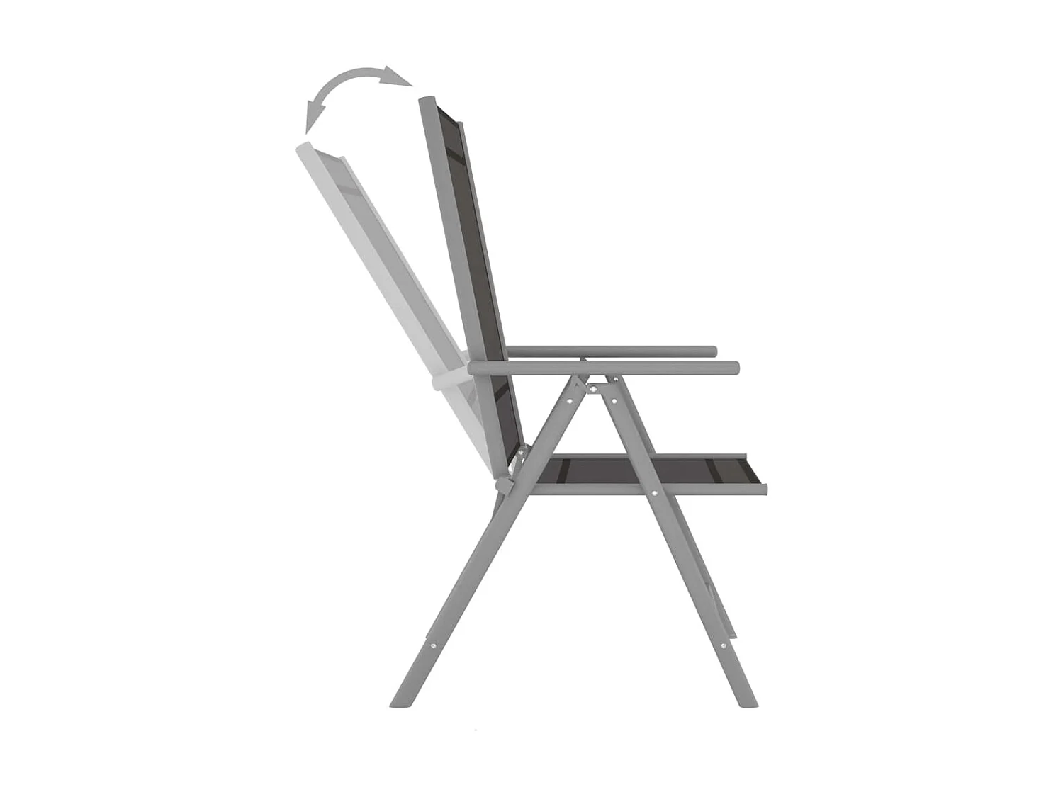 Ensemble à dîner de jardin 7 pcs Aluminium Argenté et noir