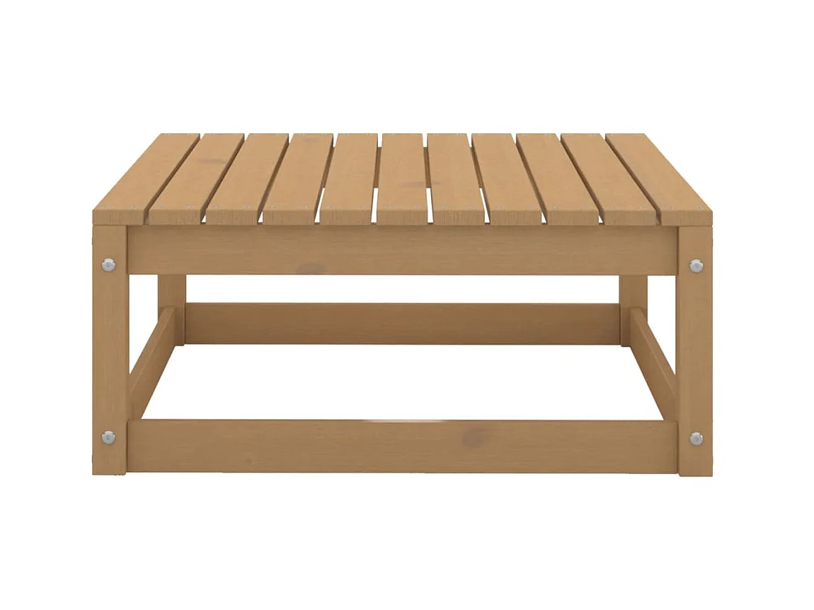 Repose-pied de jardin 70x70x30 Marron miel Bois de pin solide