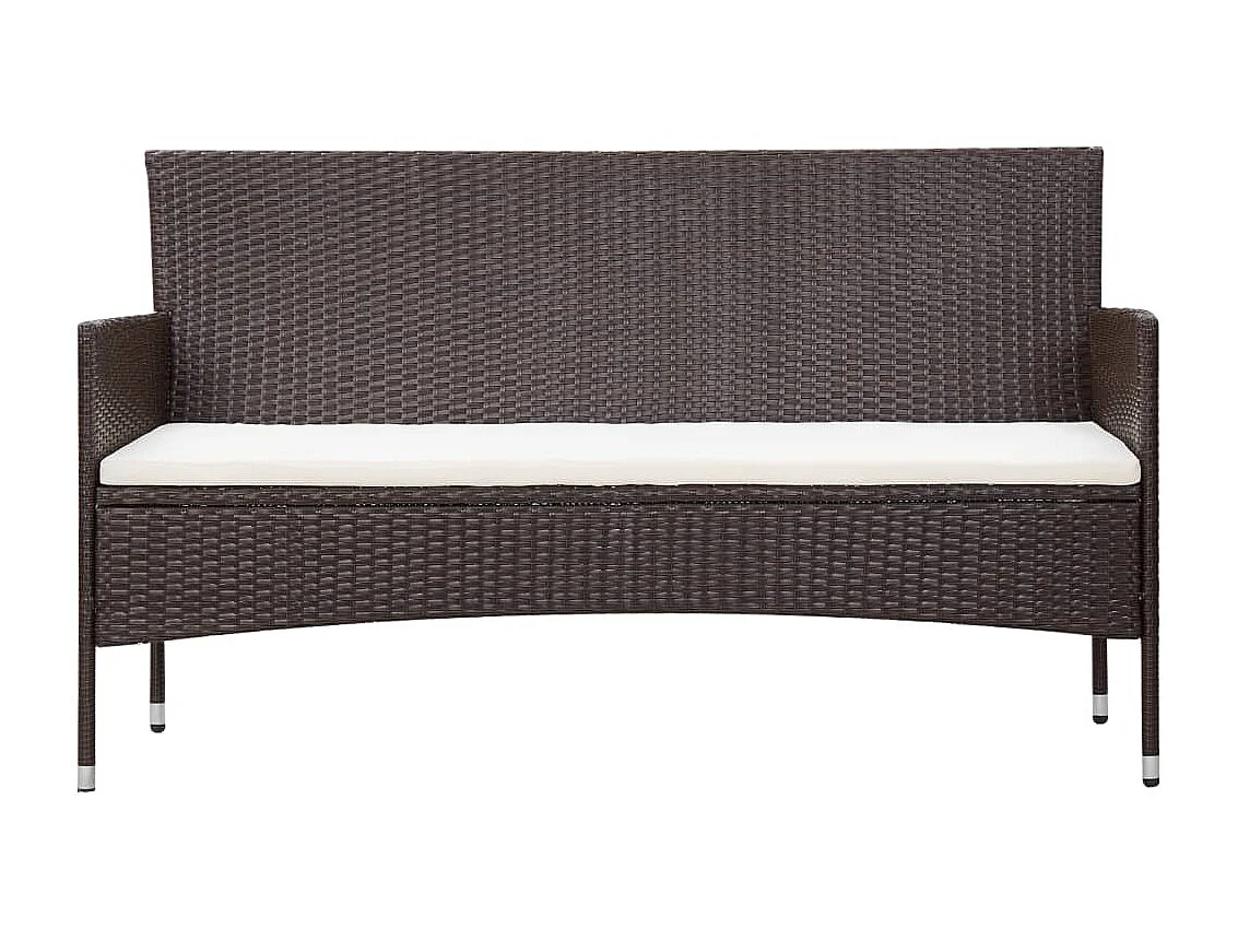 Salon de jardin 5 pcs avec coussins Résine tressée Marron 35