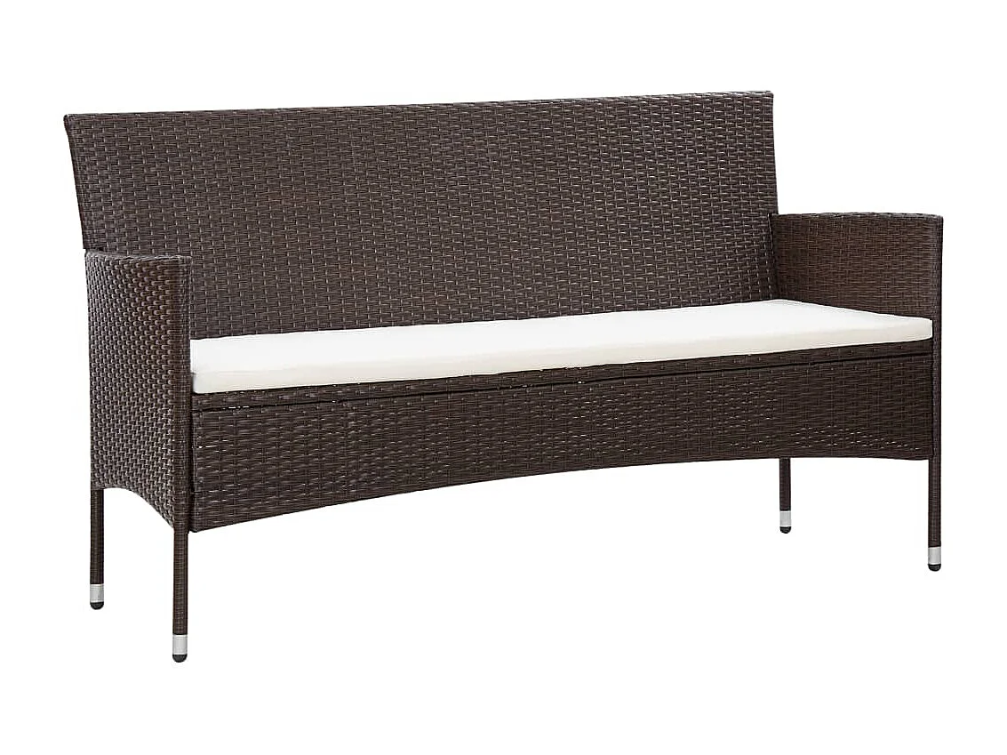 Salon de jardin 5 pcs avec coussins Résine tressée Marron 35