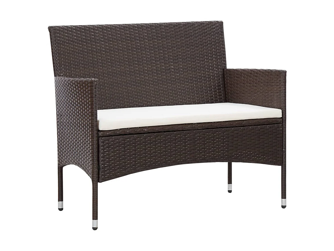 Salon de jardin 5 pcs avec coussins Résine tressée Marron 35