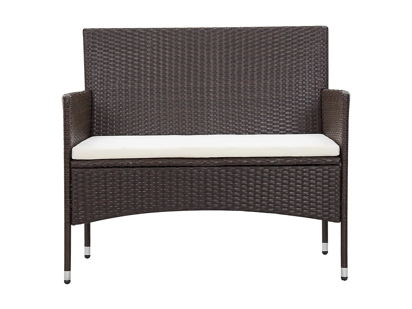 Salon de jardin 5 pcs avec coussins Résine tressée Marron 35