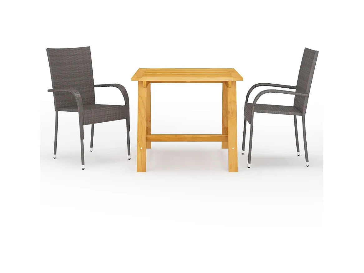 Ensemble de salle à manger de jardin 3 pcs Marron 13