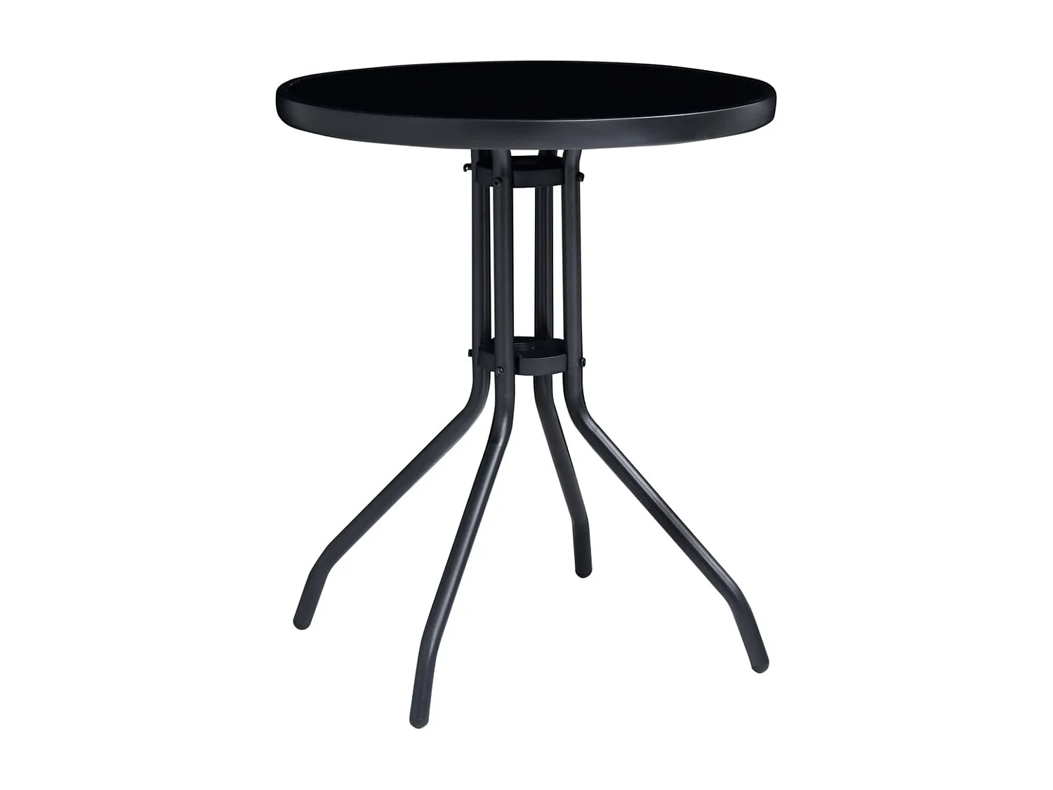 Mobilier de bistro 3 pcs Aluminium et textilène Noir