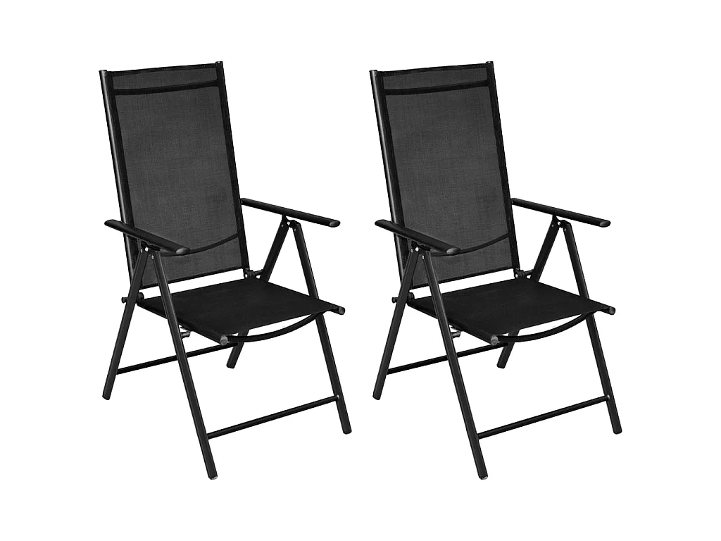 Mobilier de bistro 3 pcs Aluminium et textilène Noir
