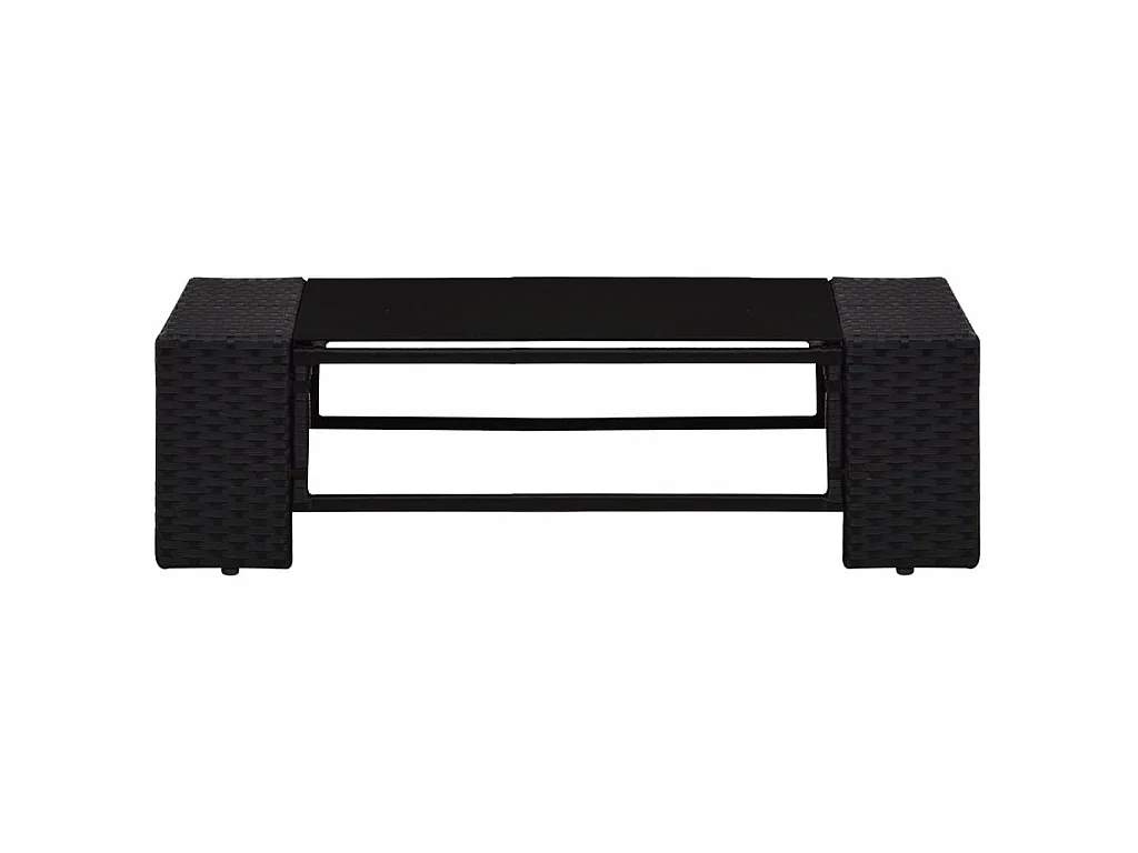 Salon de jardin 5 pcs Résine tressée Noir 2