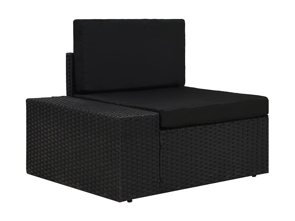 Salon de jardin 5 pcs Résine tressée Noir 2