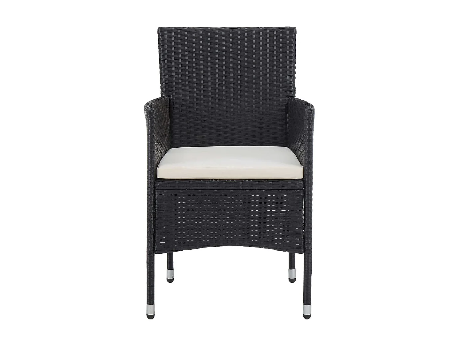 Ensemble à dîner de jardin 5 pcs Noir Résine tressée et acacia 3