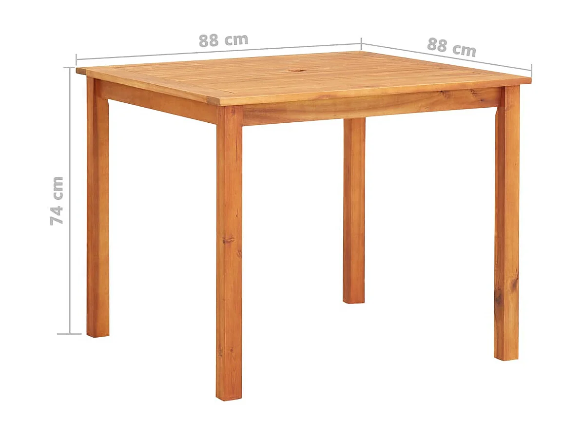 Mobilier à dîner de jardin 5 pcs avec coussins Acacia solide 2