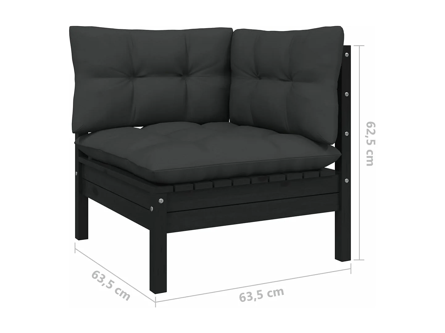 Salon de jardin 6 pcs avec coussins Bois de pin massif 6