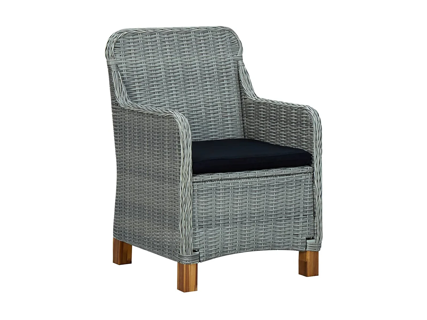 Mobilier à dîner 7 pcs avec coussins Résine tressée Gris clair