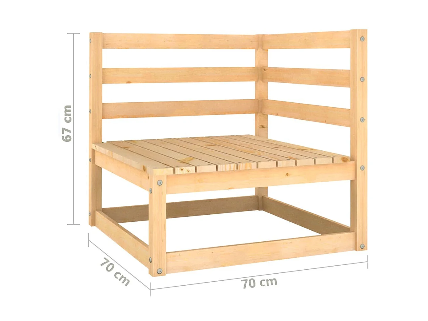 Salon de jardin 9 pcs avec coussins Bois de pin massif 15