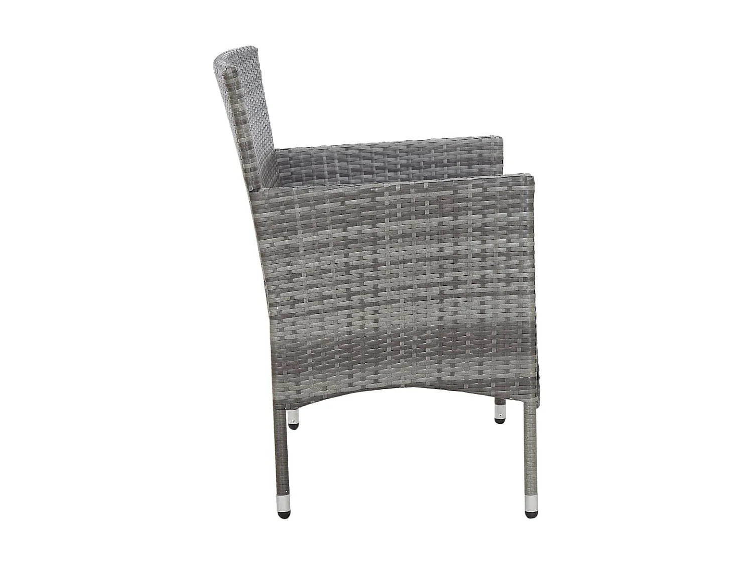 Salon de jardin 4 pcs avec coussins Résine tressée Gris 26