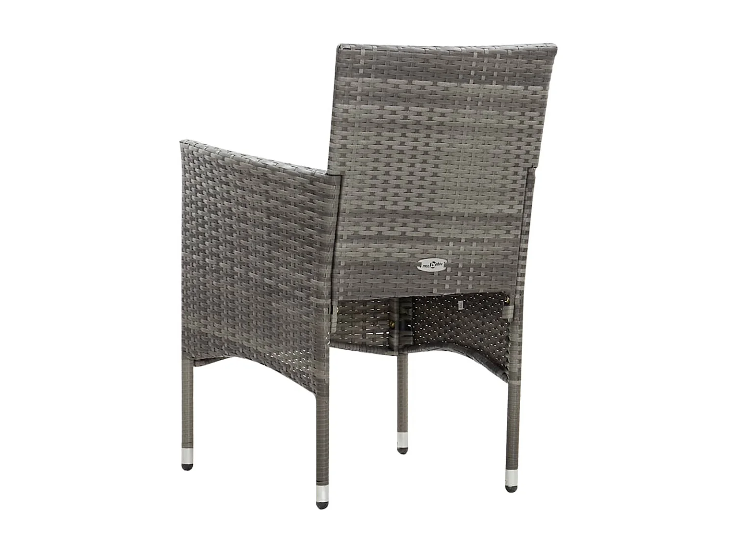 Salon de jardin 4 pcs avec coussins Résine tressée Gris 26