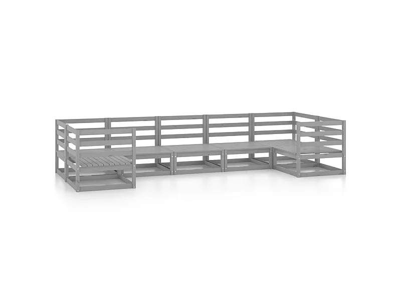 Salon de jardin 7 pcs Bois de pin massif 45