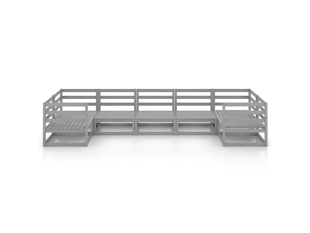 Salon de jardin 7 pcs Bois de pin massif 45