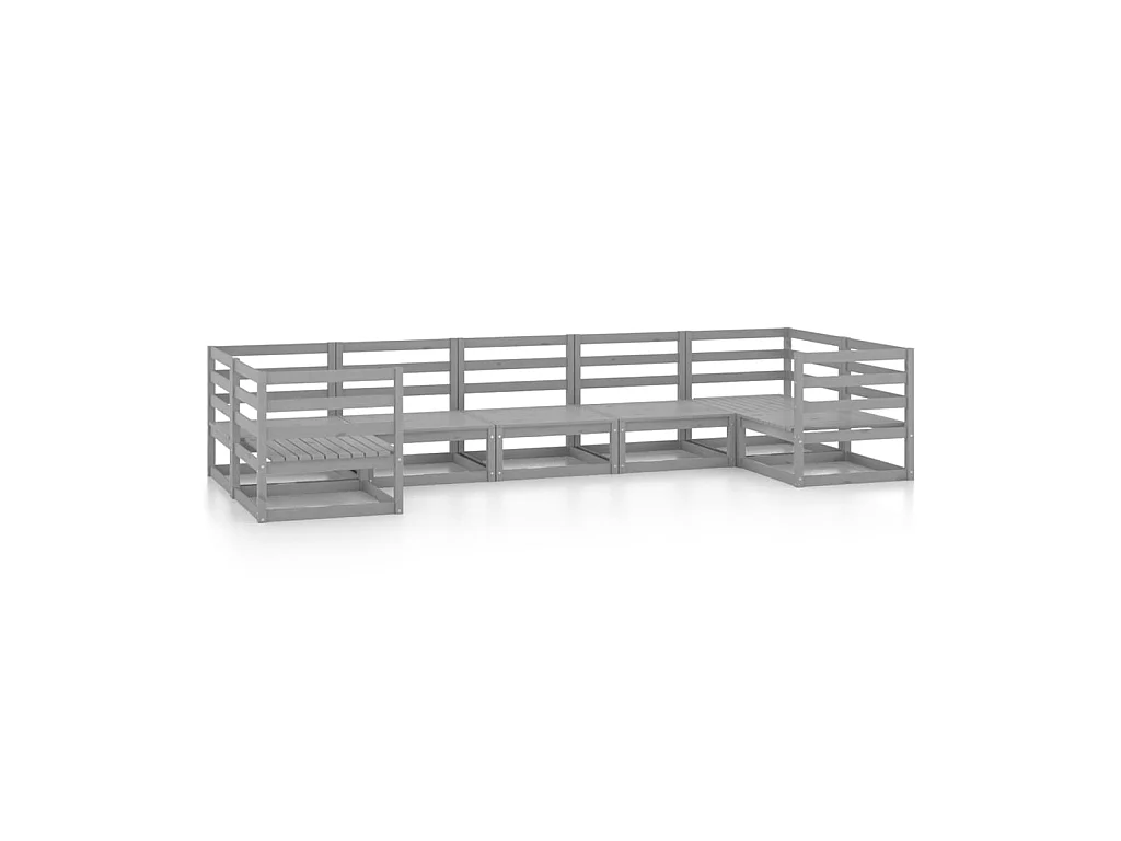 Salon de jardin 7 pcs Bois de pin massif 45