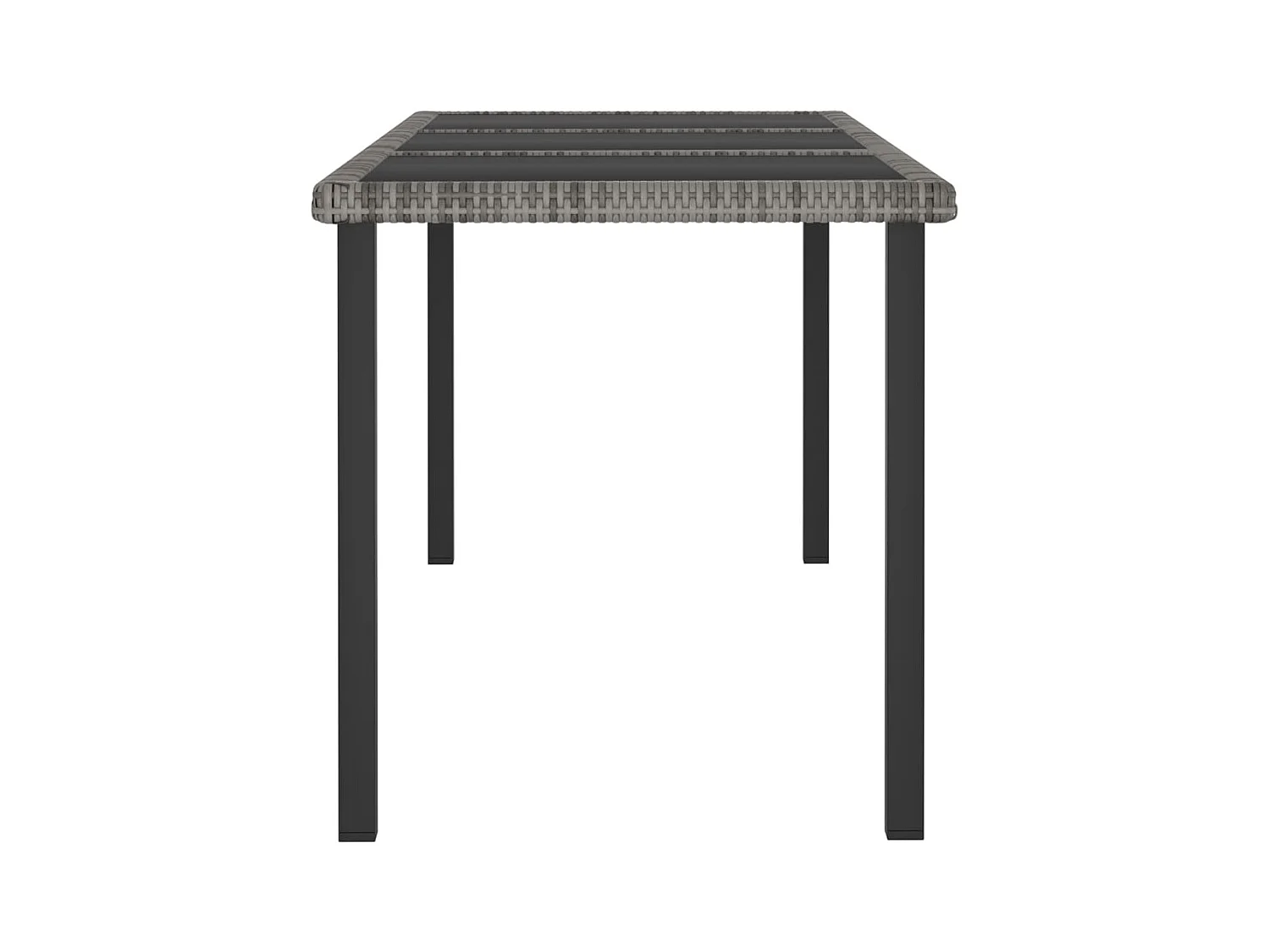 Ensemble de salle à manger de jardin 7 pcs Résine tressée Gris