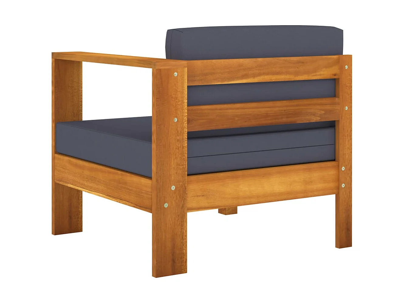 Salon de jardin 5 pcs avec coussins gris foncé Bois d'acacia