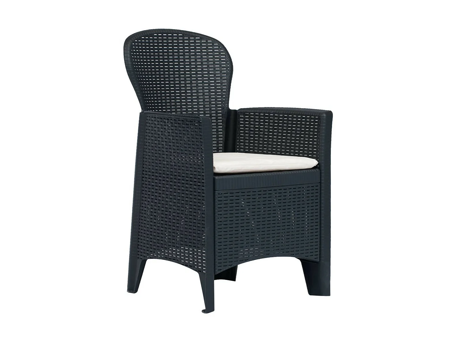 Ensemble de bistro 3 pcs Plastique Anthracite Aspect de rotin