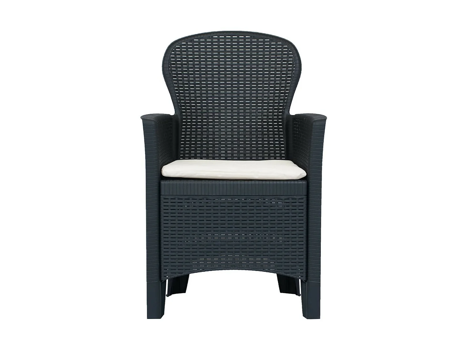 Ensemble de bistro 3 pcs Plastique Anthracite Aspect de rotin