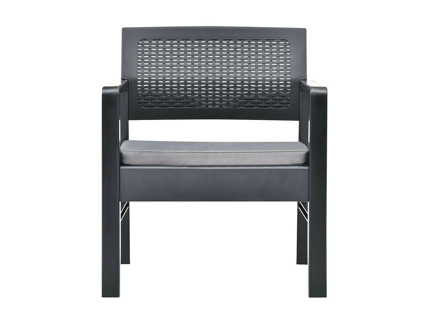 Salon de jardin 3 pcs Plastique Anthracite