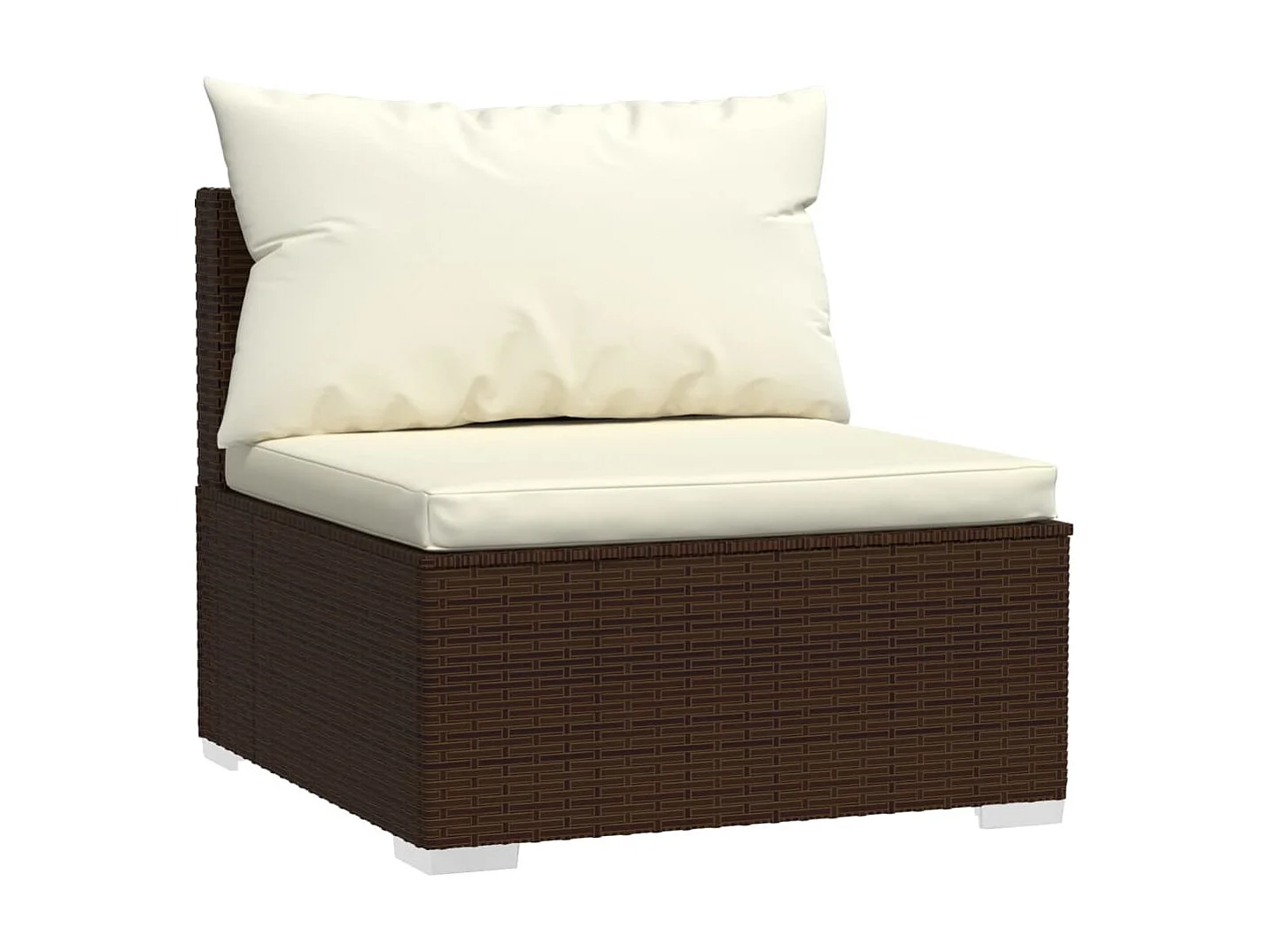 Set muebles de jardín 6 piezas y cojines ratán sintético marrón