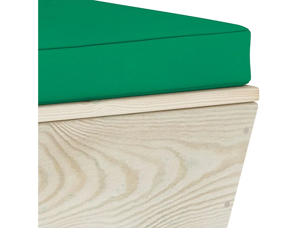 Salon de jardin palette 6 pcs avec coussins Épicéa imprégné 21