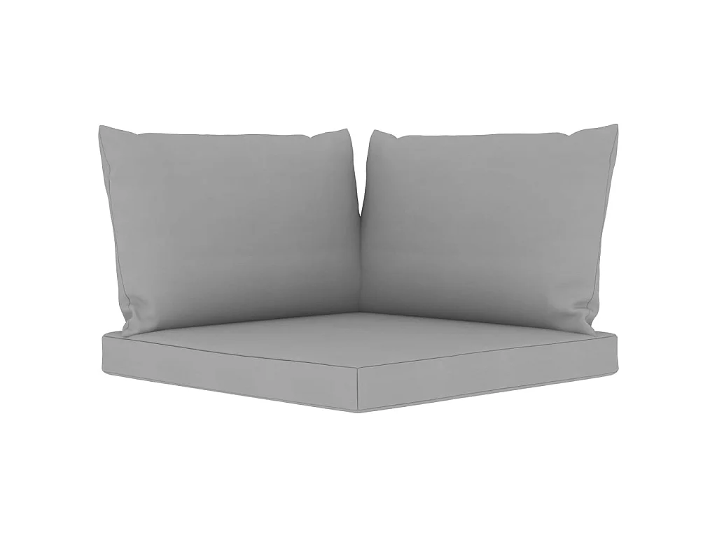 Canapé palette de jardin 2 places et coussins gris Pinède