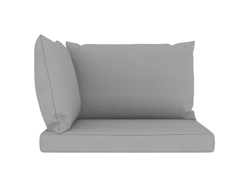 Canapé palette de jardin 2 places et coussins gris Pinède