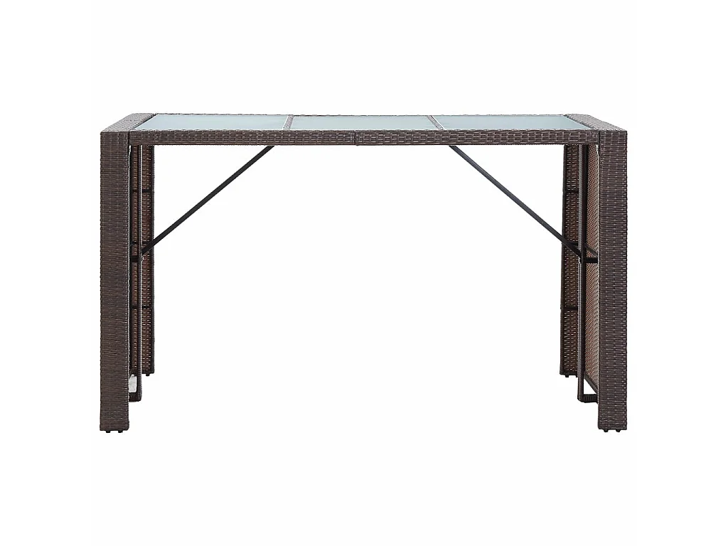 Meuble de bar de jardin 7 pcs et coussins Résine tressée Marron