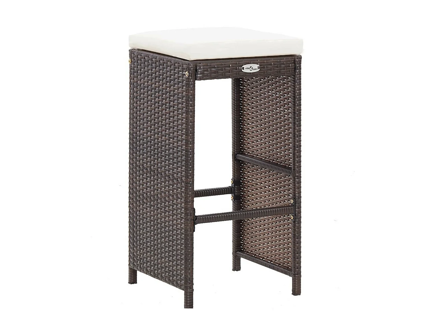 Meuble de bar de jardin 7 pcs et coussins Résine tressée Marron