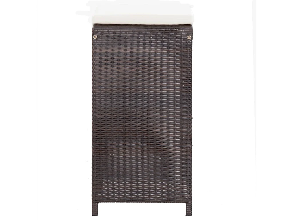 Meuble de bar de jardin 7 pcs et coussins Résine tressée Marron