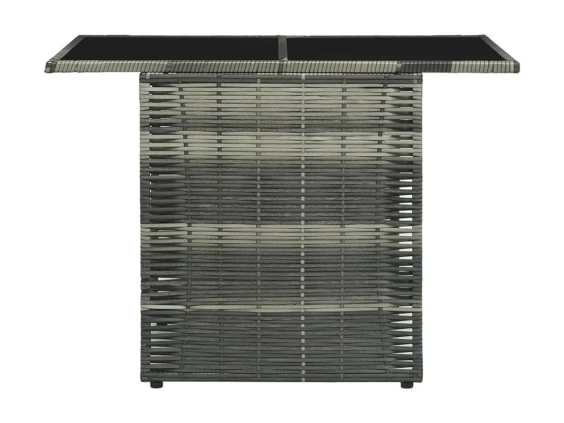 Mobilier de bistro 3 pcs avec coussins Résine tressée Gris 4