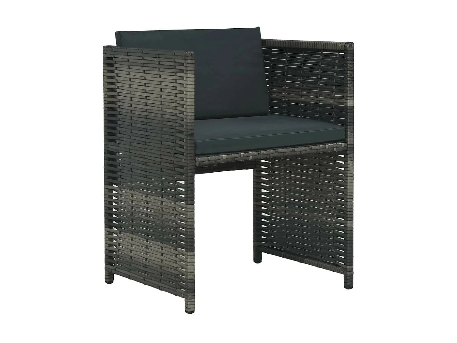 Mobilier de bistro 3 pcs avec coussins Résine tressée Gris 4