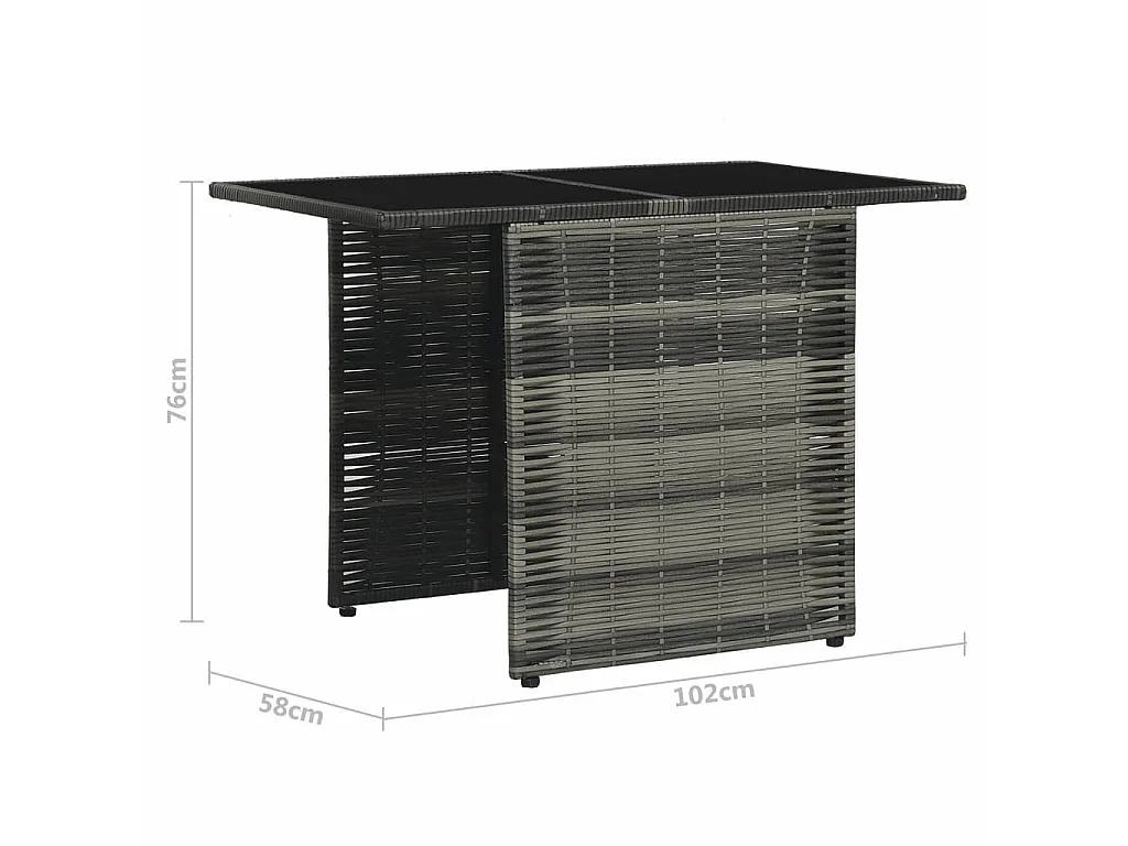 Mobilier de bistro 3 pcs avec coussins Résine tressée Gris 4