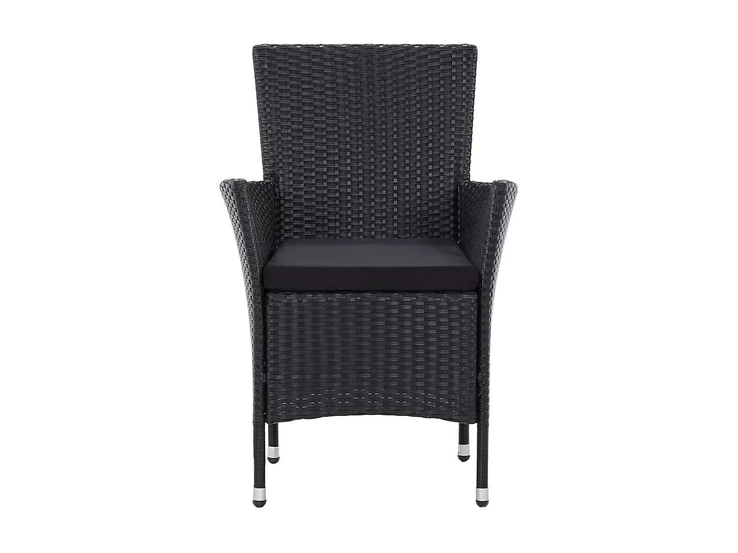 Salon de jardin 7 pcs avec coussins Résine tressée Noir 44