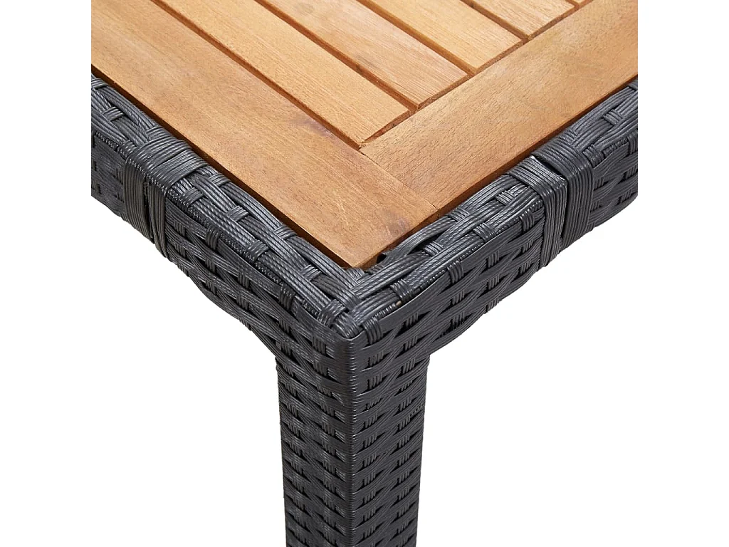 Salon de jardin 7 pcs avec coussins Résine tressée Noir 44