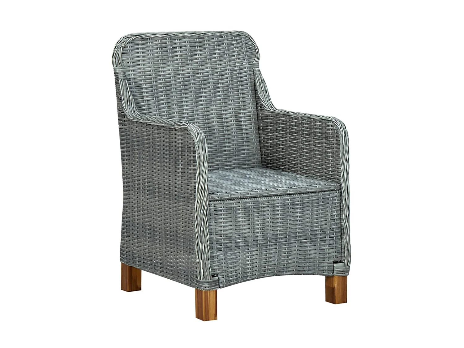 Mobilier à dîner 9 pcs avec coussins Résine tressée Gris clair 5